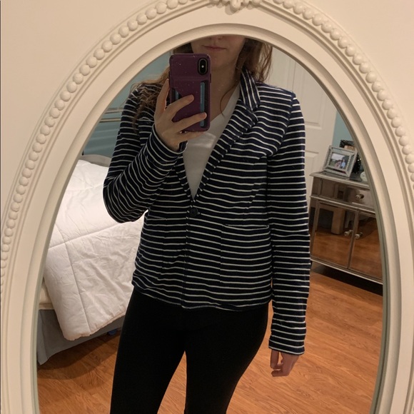 Gap navy and white striped blazer EUC - Picture 3 of 4